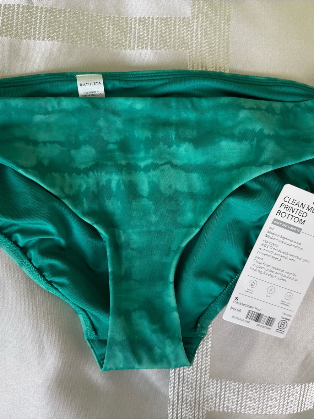 Athleta Green Tie-Dye Bikini Set — Top & Bottom NWT Small - Picture 2 of 3